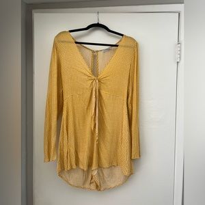 Dainty Hooligan yellow checkered romper